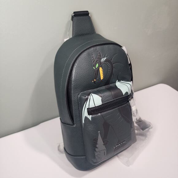 NWT CC045 Disney X Coach West Pack Maleficent Dragon Motif Villains - Picture 3 of 8